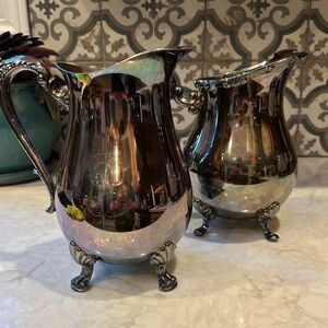 LOT OF TWO- VINTAGE F.B. ROGERS Silver Plated Water Pitchers with Pour Spout